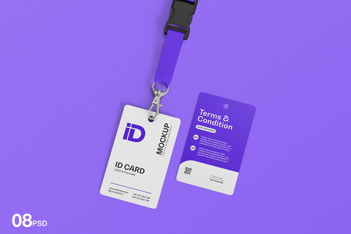 ID Card Mockup with Lanyard