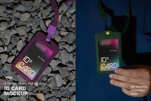 Realistic Scene ID Card Mockup - VOL 1