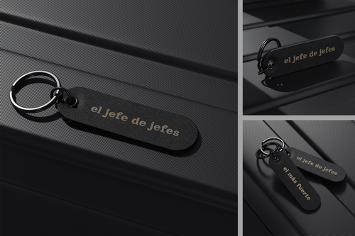 Leather Keychain Tag Mockup