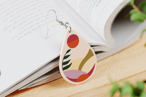 Teardrop Sublimation Earrings Mockup