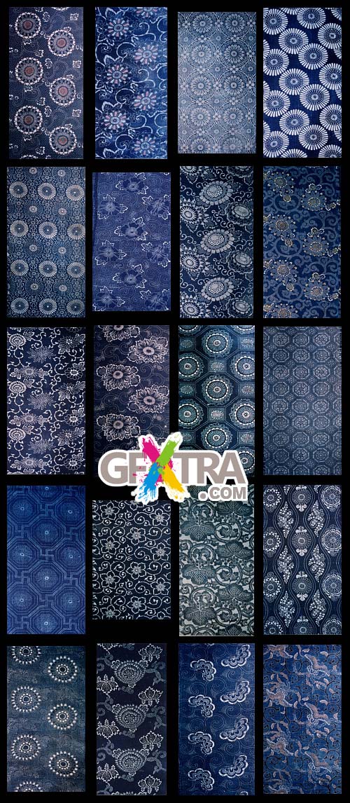 Hana Emaki - Historical Fabric Scans &amp; Their Vector Patterns 50xAI