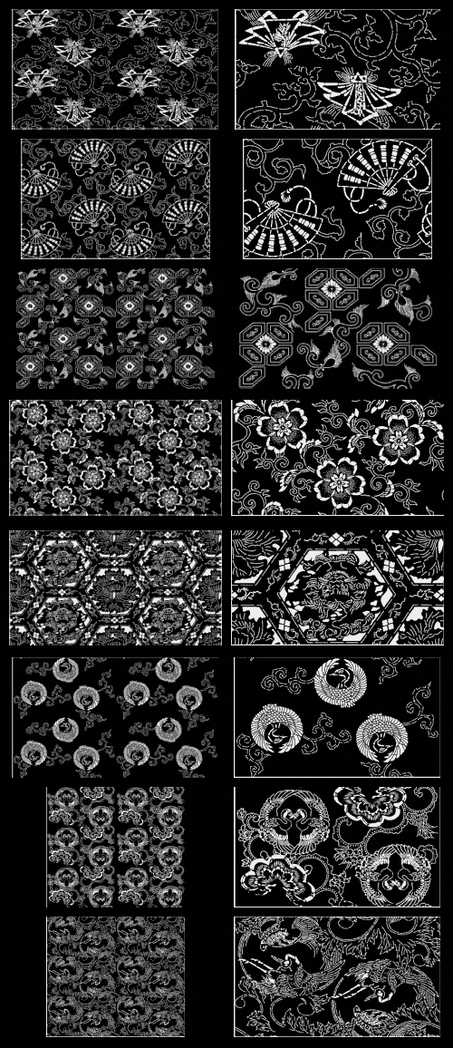 Hana Emaki - Historical Fabric Scans &amp; Their Vector Patterns 50xAI