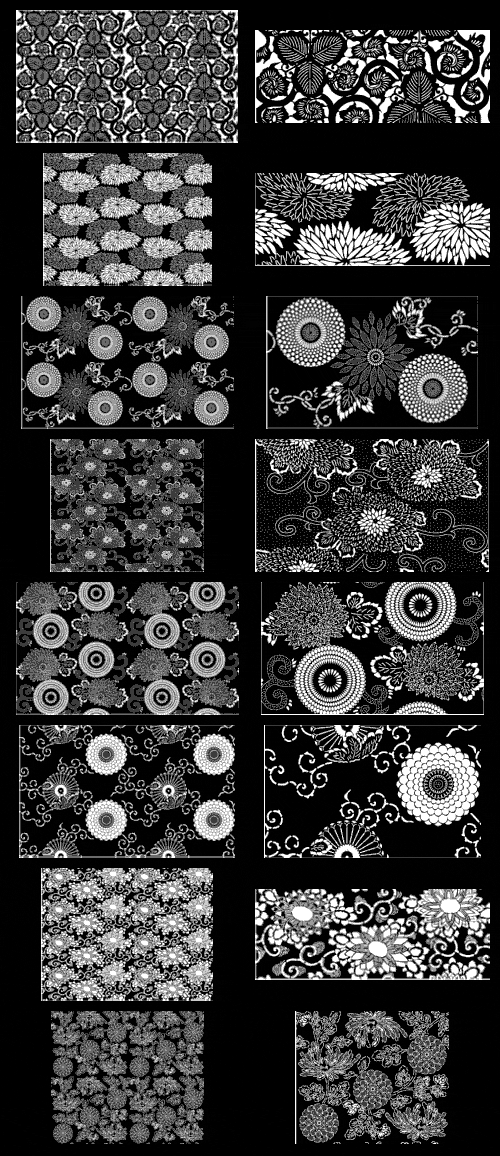 Hana Emaki - Historical Fabric Scans &amp; Their Vector Patterns 50xAI
