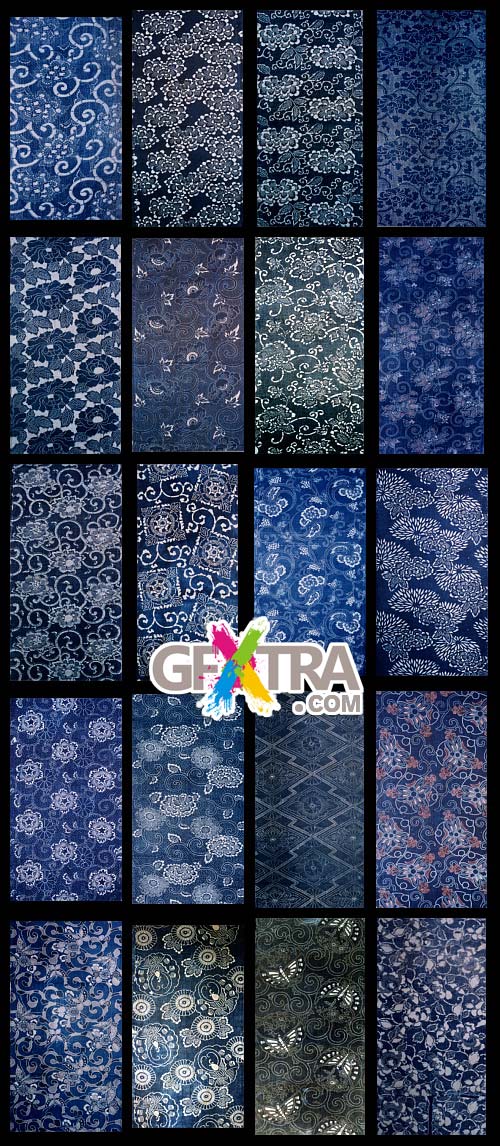 Hana Emaki - Historical Fabric Scans &amp; Their Vector Patterns 50xAI