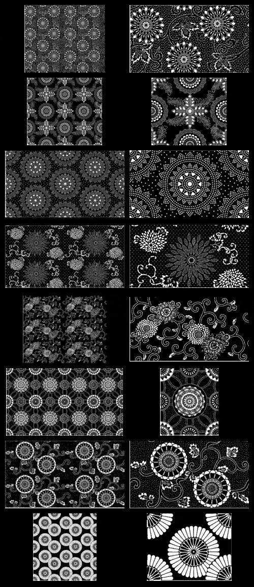 Hana Emaki - Historical Fabric Scans &amp; Their Vector Patterns 50xAI