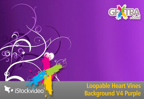 iStockVideo - Loopable Heart Vines Background V4 Purple HD1080