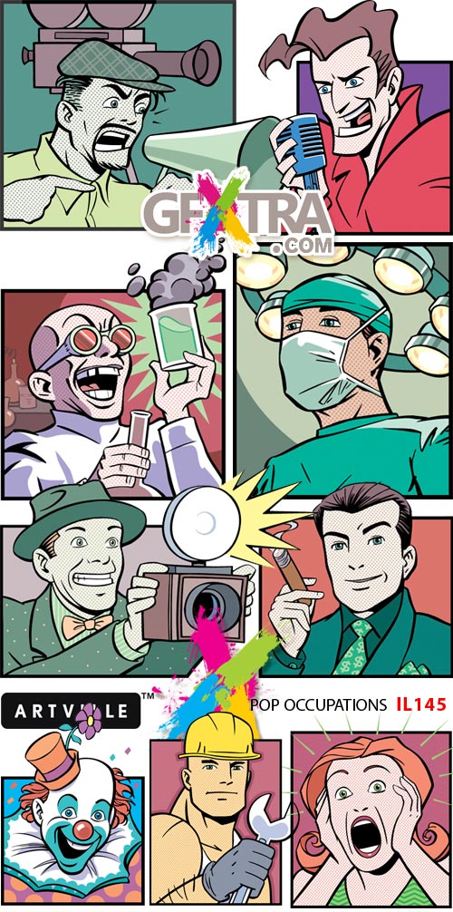 ArtVille Illustrations IL145 Pop Occupations, 50xEPS ArtVille Illustrations IL145 Pop Occupations, 50xEPS