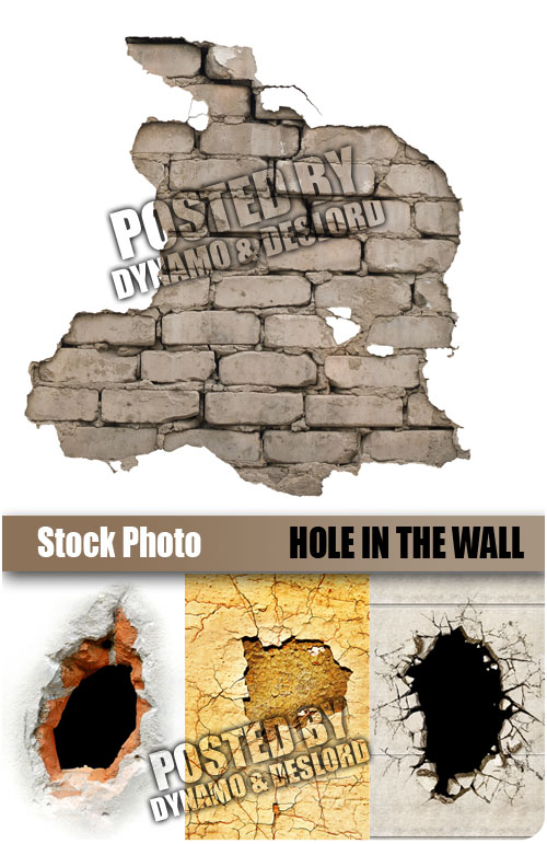 UHQ Stock Photo - Hole in the wall