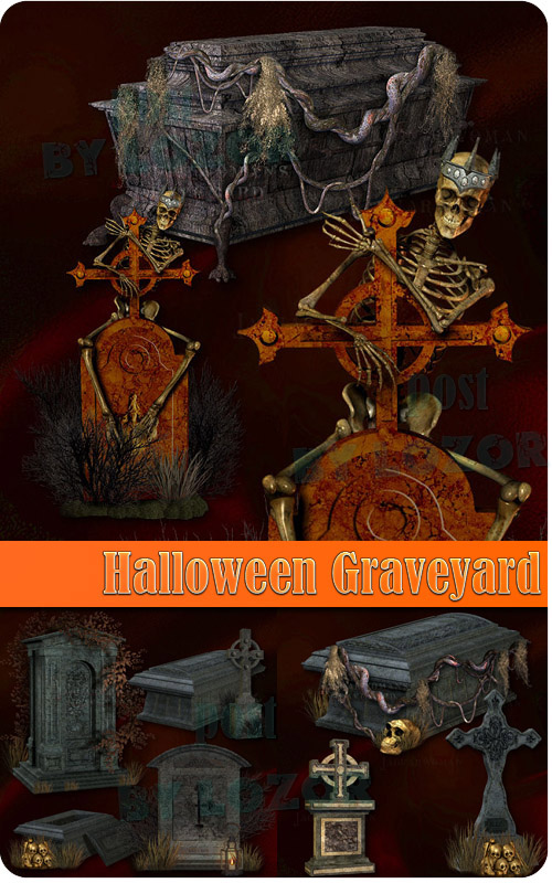 Halloween Graveyard 10xPSD