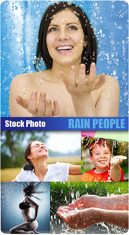 Stock Photo - Rain People