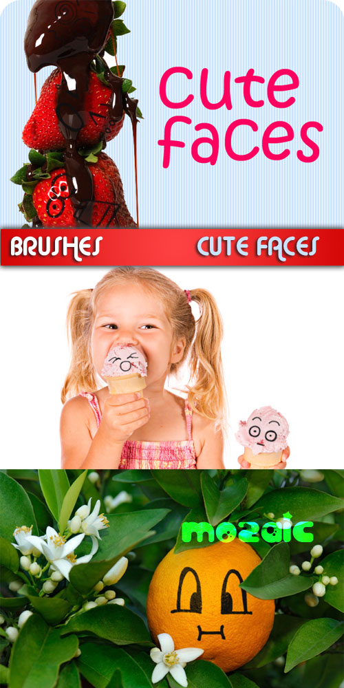 Cute Faces Photoshop Brushes