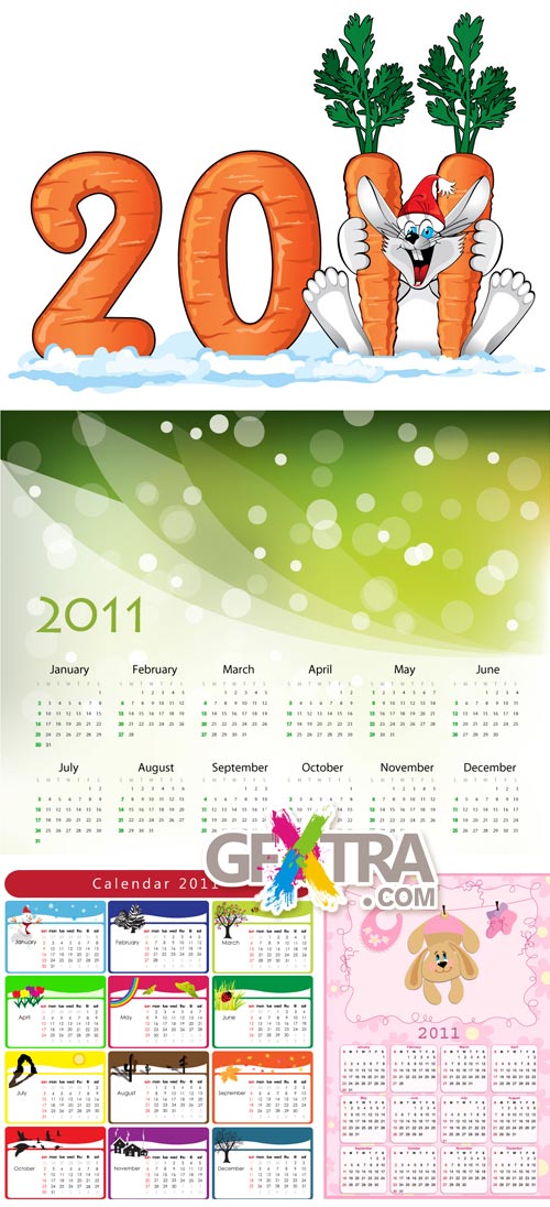 2011 Calendars 4xEPS