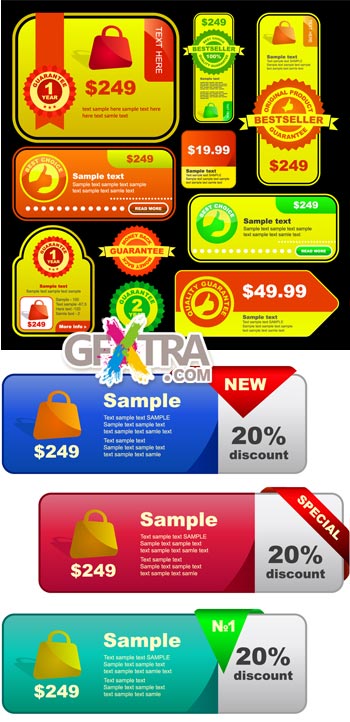 Discount Labels and Banners 2xEPS