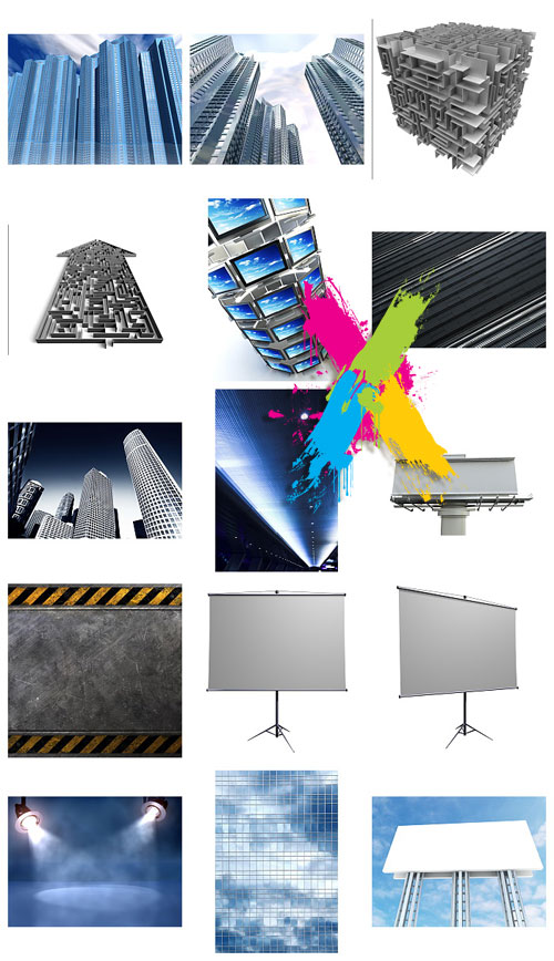 City &amp; AD Boards, Conceptual Images - 40 JPEG Stock Image SS