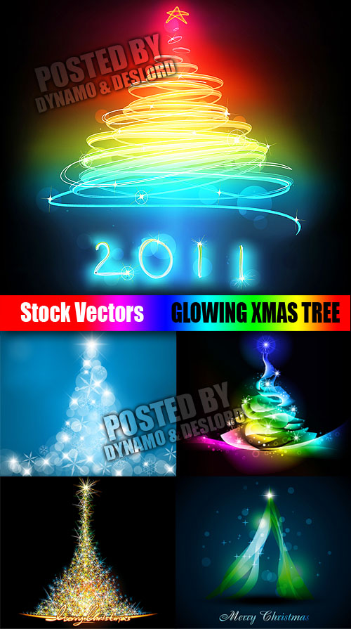 Stock Vectors - Glowing Xmas Tree