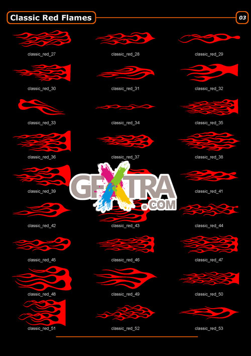 ClipArt Design - Classic Red Flames 100 EPS