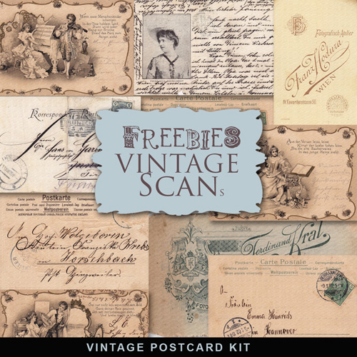 Scrap-collection "Old vintage postcards"