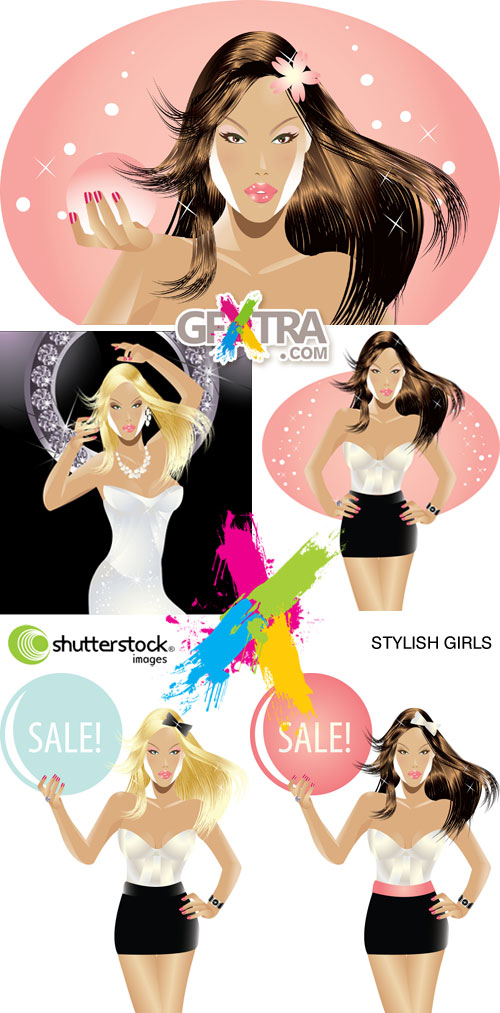 Stylish Girls 5xEPS - Shutterstock
