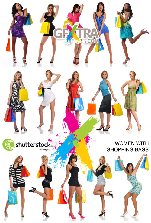 Women with Shopping Bags 3xJPGs - Shutterstock