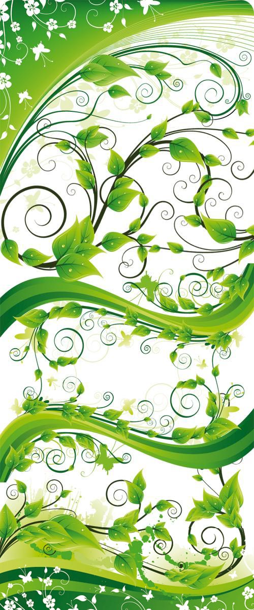 Shutterstock - Green Floral Wave