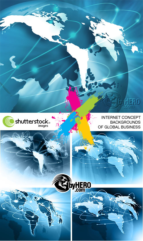 Internet Concept Backgrounds of Global Business 5xJPGs Stock Image SS