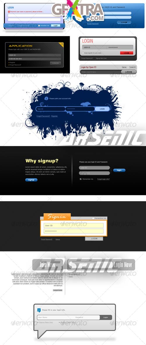 10 Styles of Login/Signup - GraphicRiver - REUPLOADED!