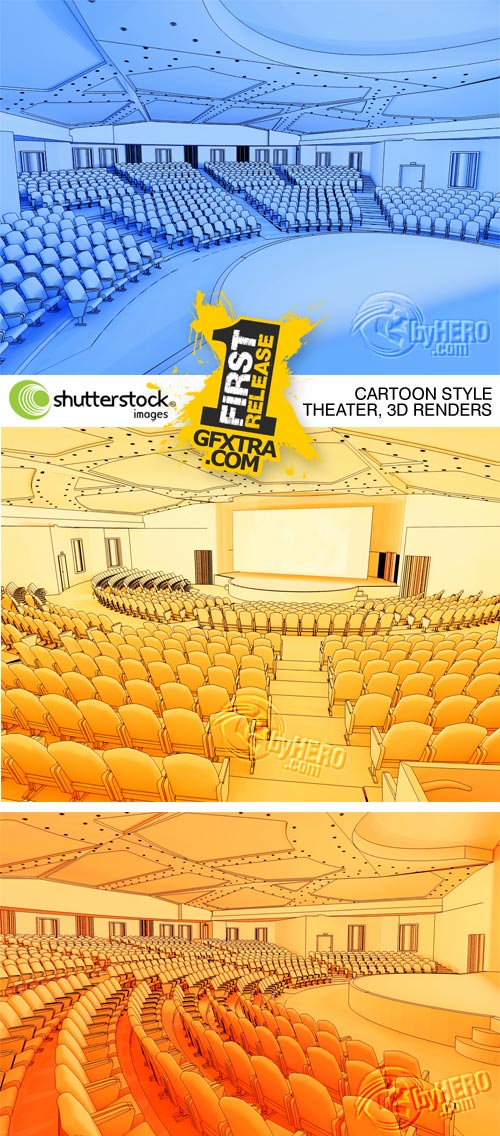 Cartoon Style Theater, 3 UHQ Renders - Shutterstock