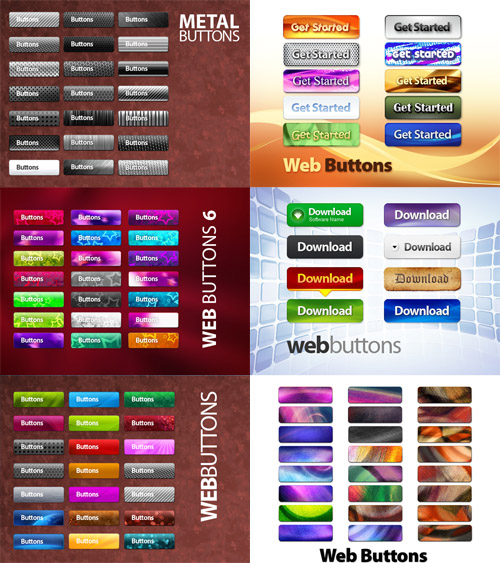 Web buttons for website design
