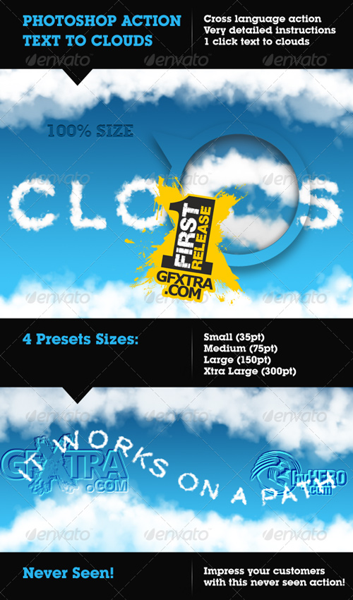 GraphicRiver - Cloudify - Text to Clouds Photoshop Action