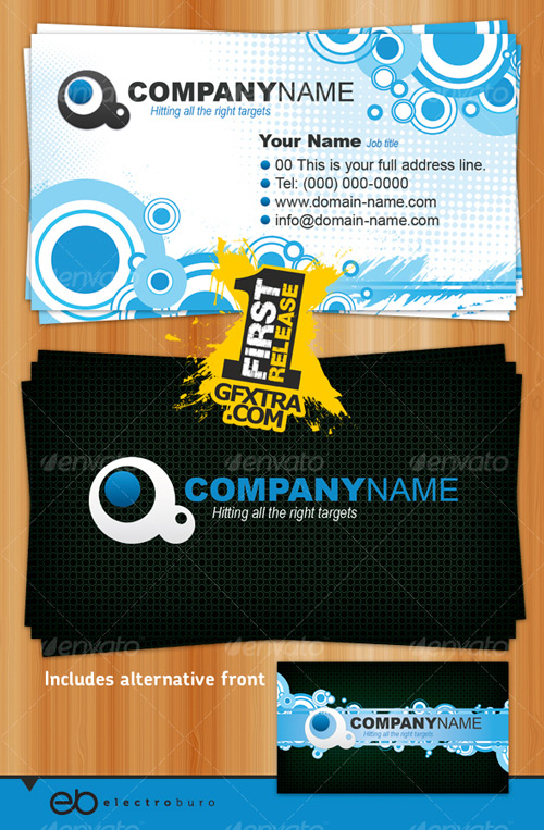 Generic Business Card - Circles and Halftones - GraphicRiver