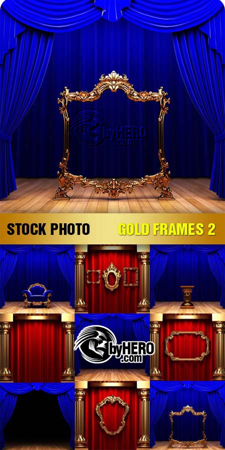 Shutterstock - Gold Frames-2, 9xJPGs