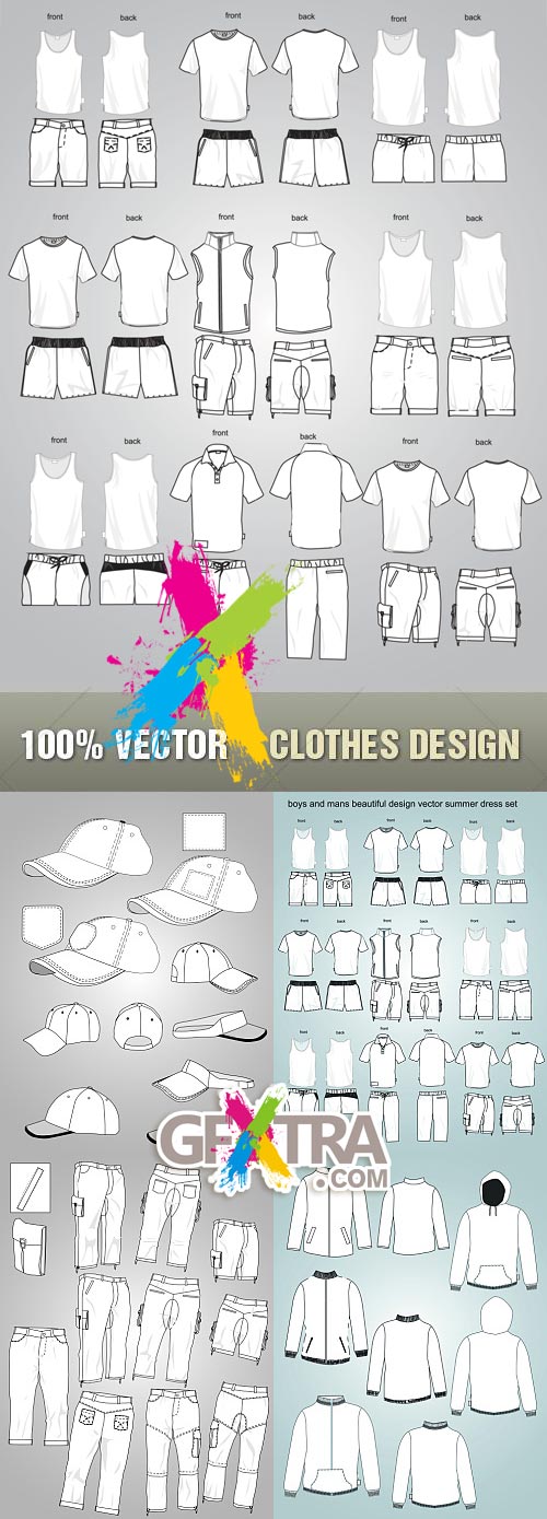 Shutterstock - Man Clothes Drawings, 5xEPS