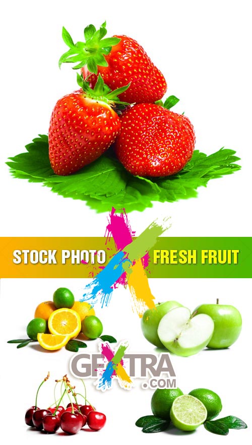Shutterstock - Fresh Fruits on White Background, 5xJPGs