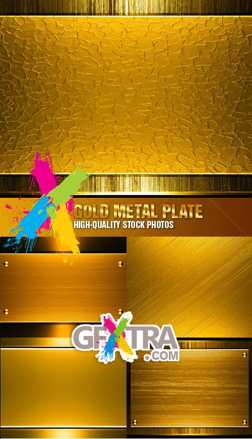 Shutterstock - Gold Metal Plates, 5xJPGs