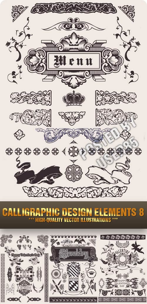Stock Vector - Calligraphic Design Elements 8