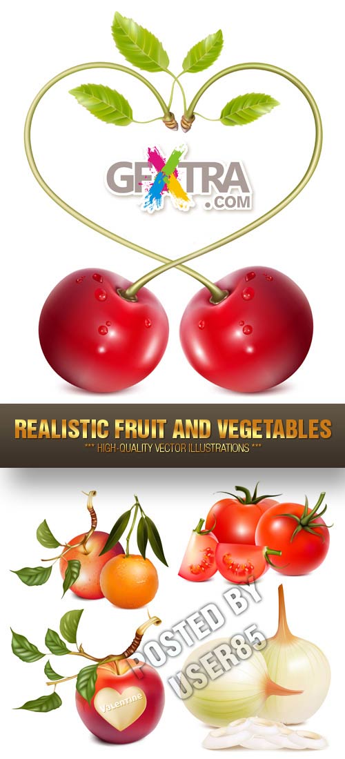 Stock Vector - Realistic Fruit and Vegetables