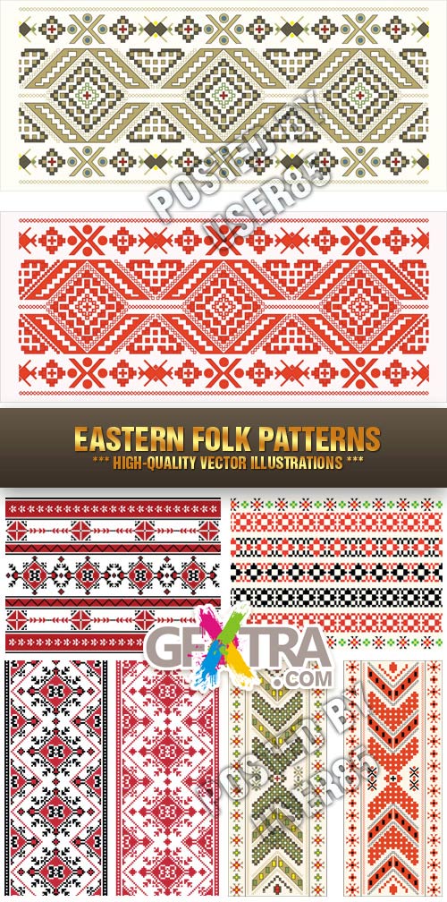 Stock Vector - Eastern Folk Patterns