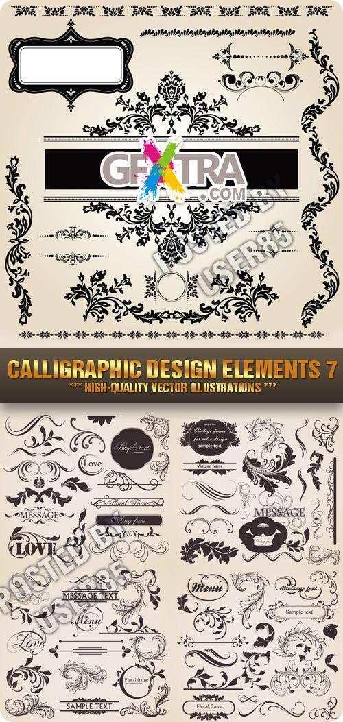 Stock Vector - Calligraphic Design Elements 7