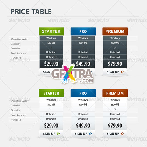 2 Style Modern Pricing Table - GraphicRiver - REUPLOADED!