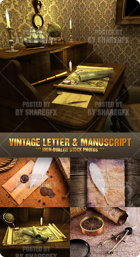 Stock Photo - Vintage Letter & Manuscript