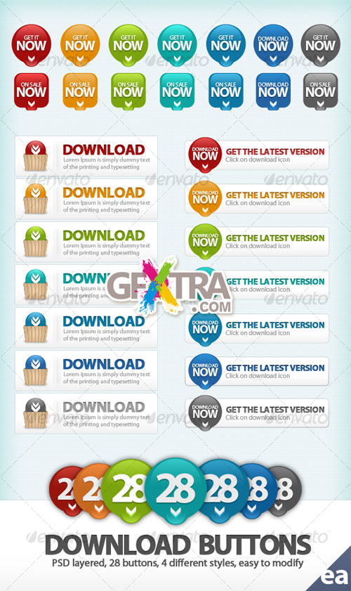 28 Download Buttons - GraphicRiver-REUPLOADED!