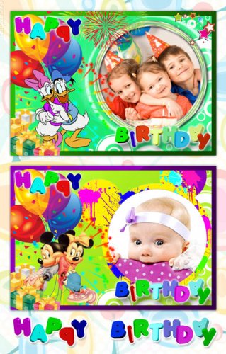 2 PSD Baby Frames With Birthday