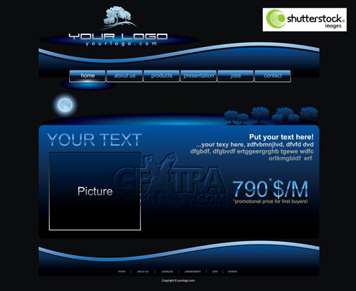 Shutterstock - Website Blue Button Bars Set Template EPS