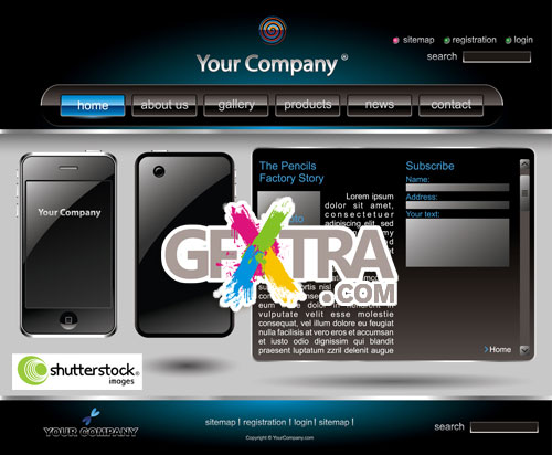 Mobile Phone Website Template EPS - Shutterstock