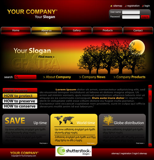 Shutterstock - Website Vector Template EPS