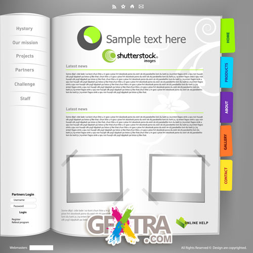 Shutterstock - Notebook Web Site Design Vector Template EPS