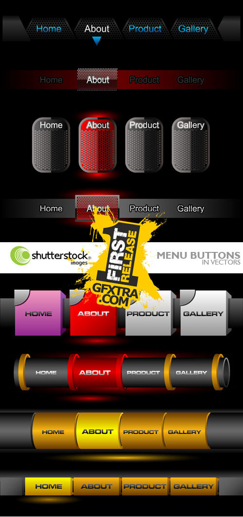 Shutterstock - Website Menu Buttons EPS