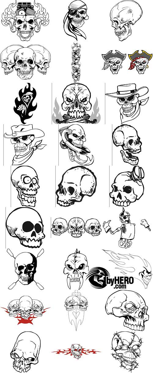 Extreme Clipart 2010 - Skull Pack
