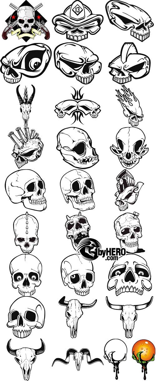 Extreme Clipart 2010 - Skull Pack