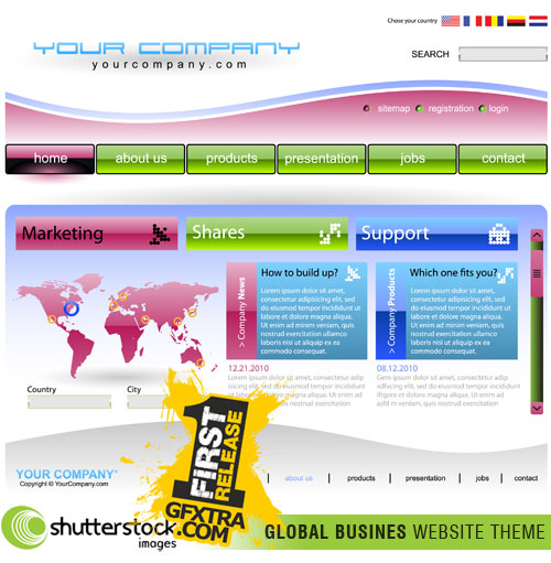 Shutterstock - Global Business Website Template EPS